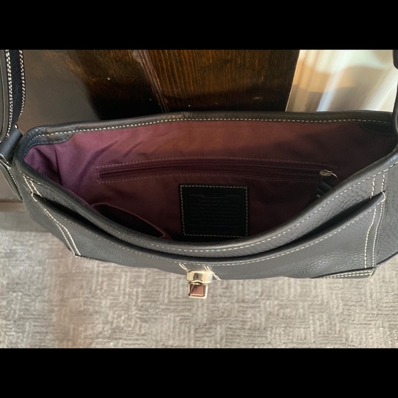 NWOT Coach black leather purse w/silver hardware - Picture 6 of 7